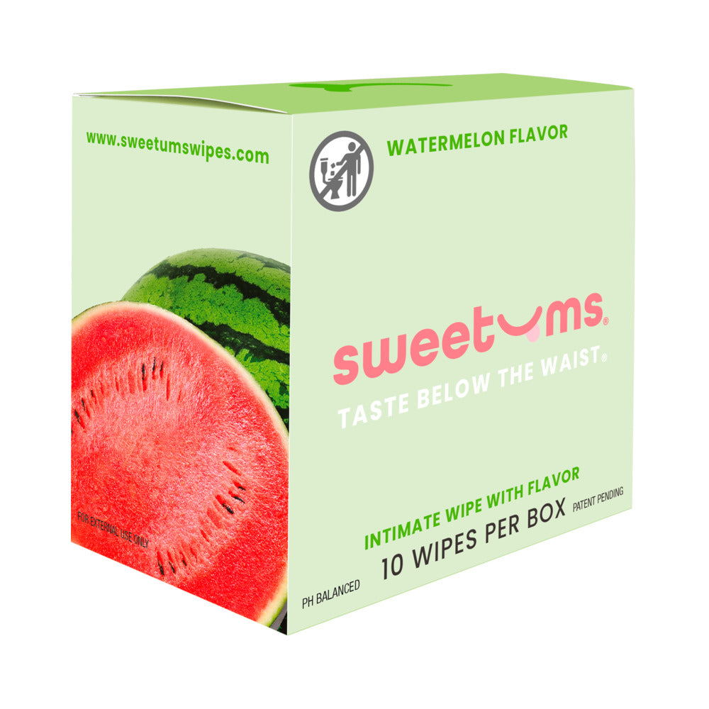 Sweetums Watermelon Flavored Intimate Wipes – 10-Pack