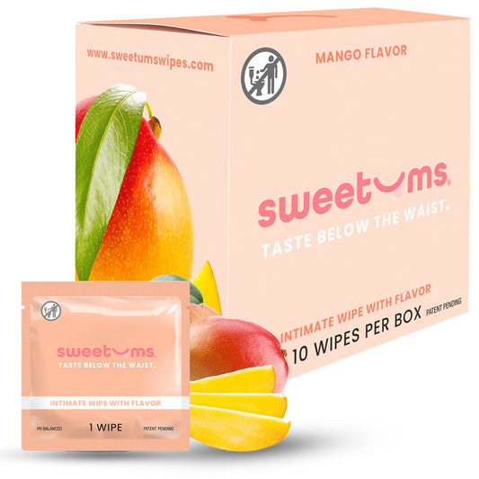 Sweetums Mango Flavored Intimate Wipes - 10-Pack, pH-Balanced
