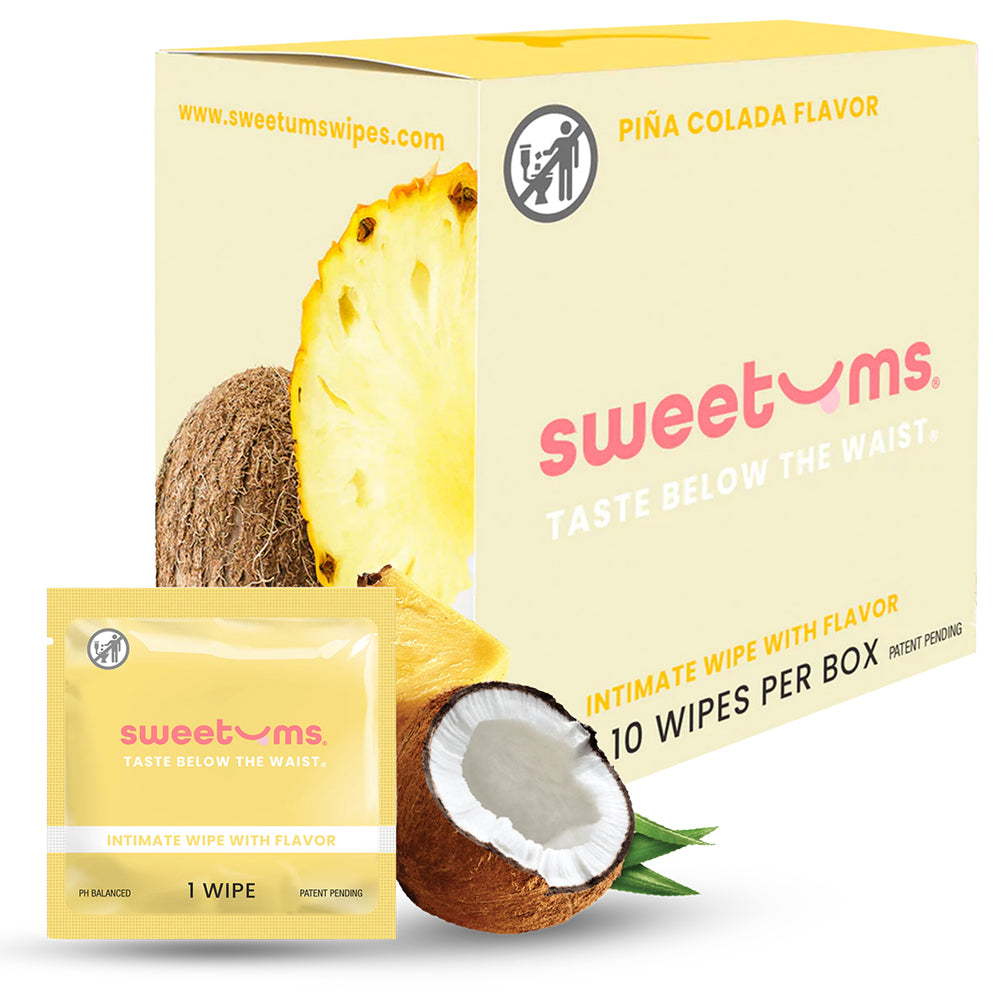 Sweetums Pina Colada Flavored Intimate Wipes – 10-Pack