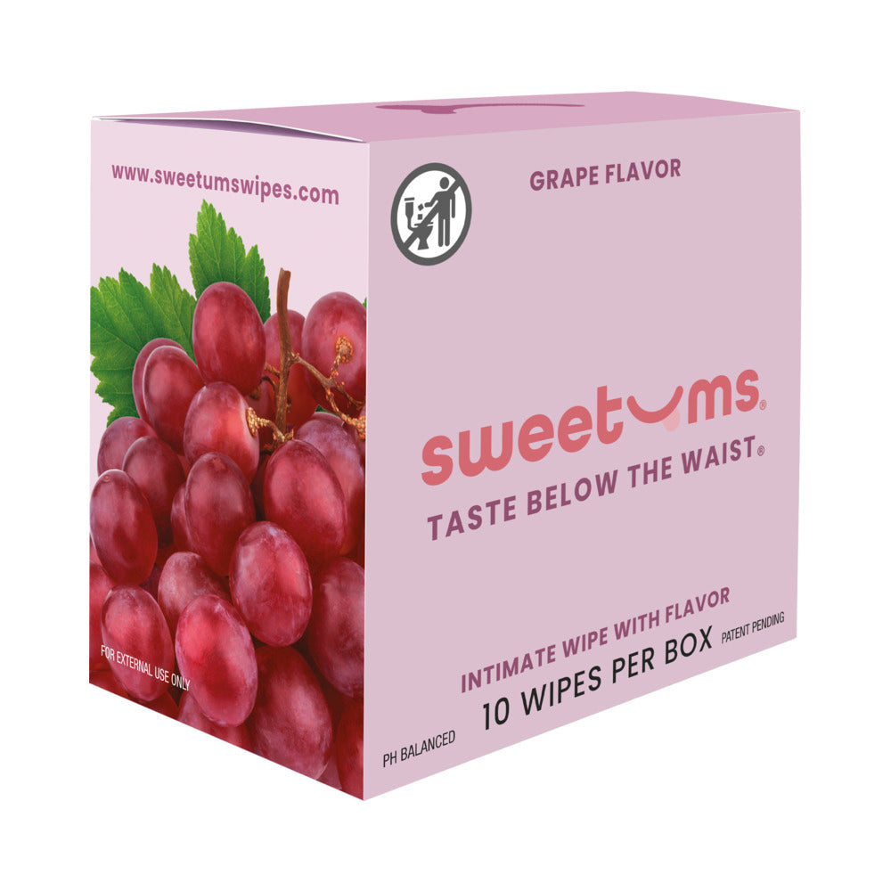 Sweetums Grape Flavor Intimate Wipes – 10-Pack