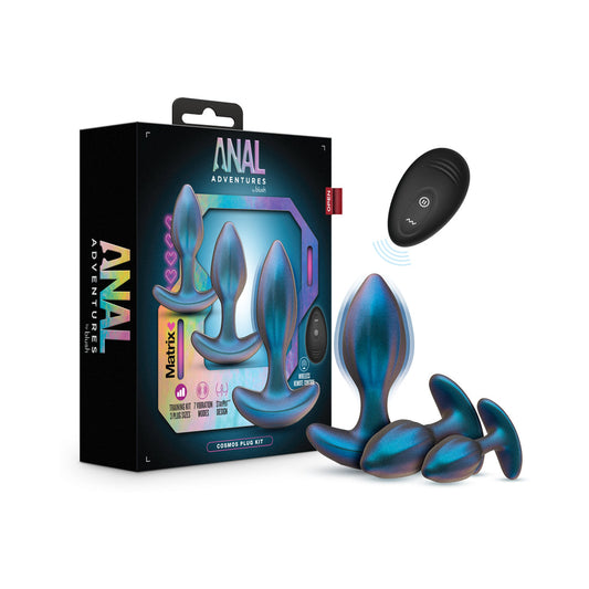 Blush Matrix Cosmos Plug Kit – Vibrating Anal Plugs – Lunar Blue