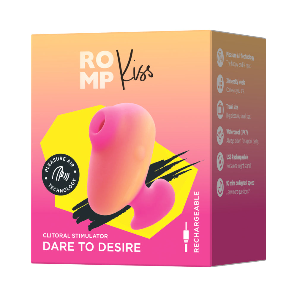 ROMP Kiss Clitoral Suction Toy with Pleasure Air Technology - Pink/Coral