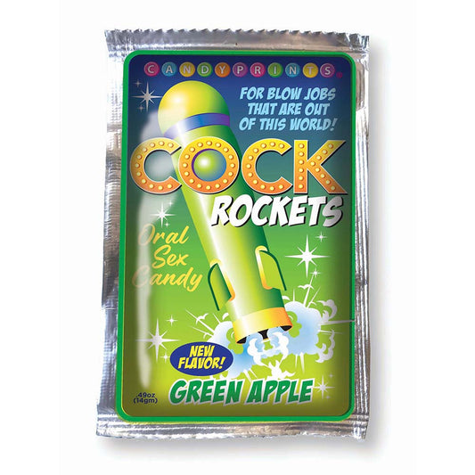 Little Genie Cock Rockets Oral Candy – Green Apple Flavor, Pack of 48