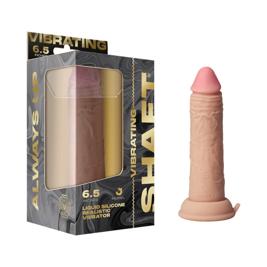 Shaft Vibrating Model J Dual Density Silicone Dildo – Vanilla