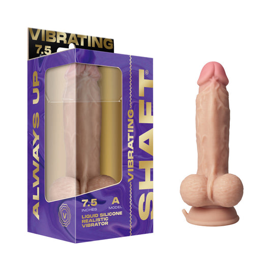 Shaft Vibrating Model A Silicone Dildo with Vibrations – Vanilla/Ivory/Beige