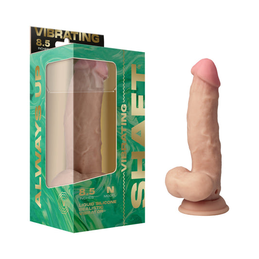 Shaft Vibrating Model N Dildo – 8.5 in. Dual Density Silicone – Vanilla
