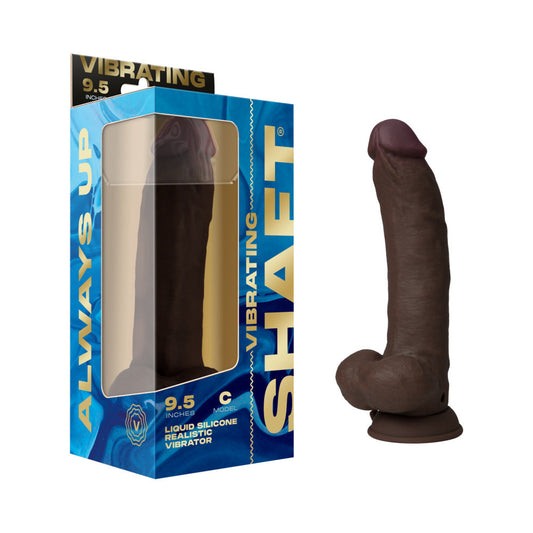 Shaft Vibrating Model C Dual Density Silicone Dildo – Mahogany