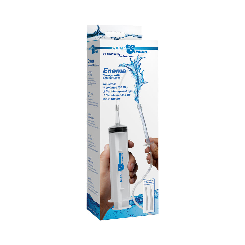 CleanStream Enema Syringe with Attachments – Clear