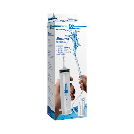 CleanStream Enema Syringe with Attachments – Clear