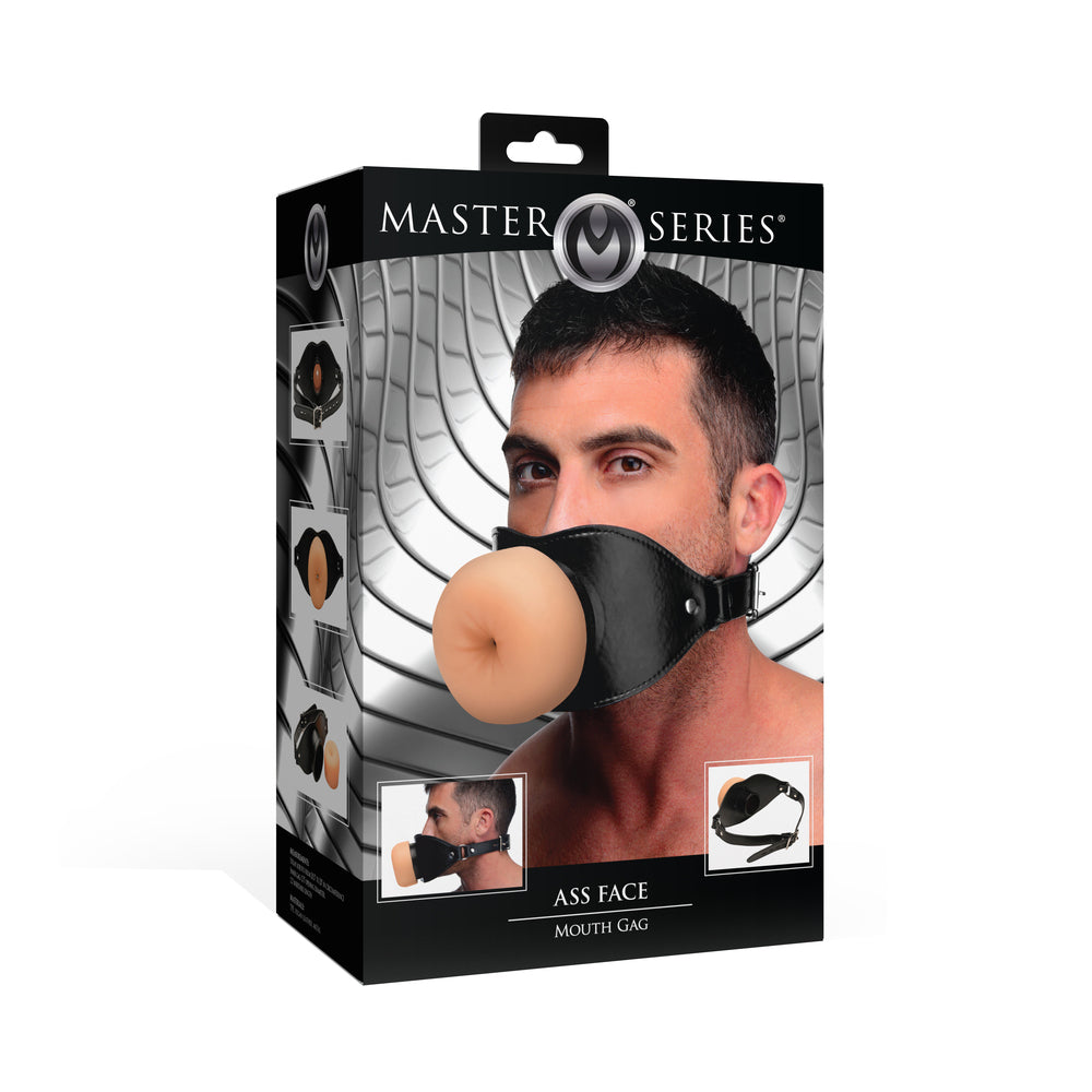 Master Series Ass Face Mouth Gag with TPE Booty Hole – Vanilla/Ivory