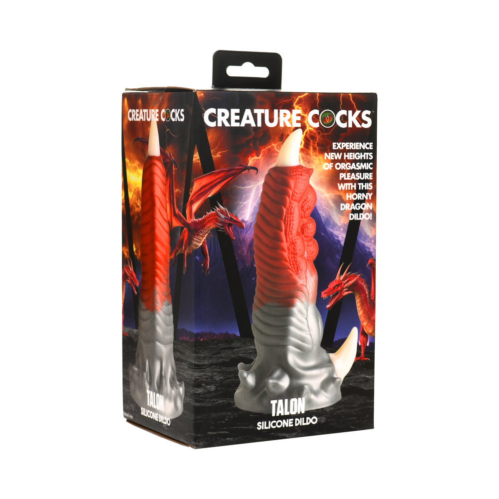 Creature Cocks Talon Silicone Dildo – Multi-Color, Ribbed Texture, Suction Cup Base