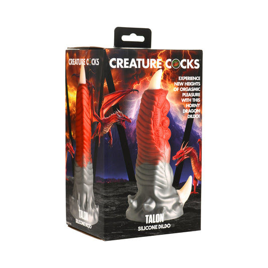 Creature Cocks Talon Silicone Dildo – Multi-Color, Ribbed Texture, Suction Cup Base