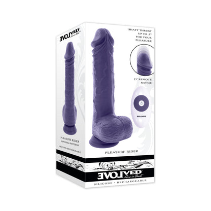 Evolved Pleasure Rider Rechargeable Dildo with Remote - Purple