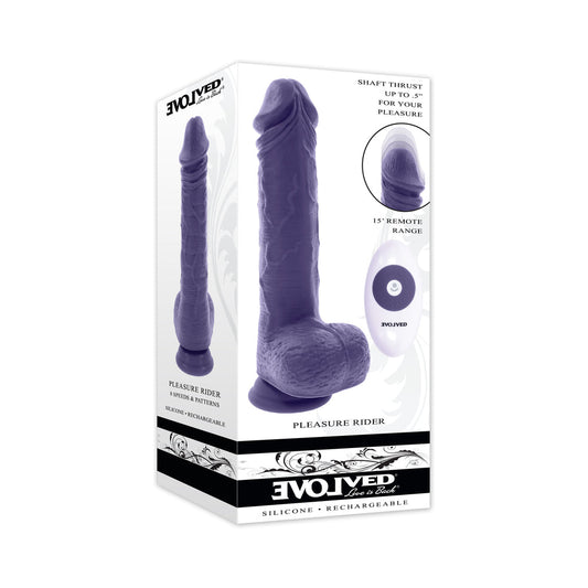 Evolved Pleasure Rider Rechargeable Dildo with Remote - Purple