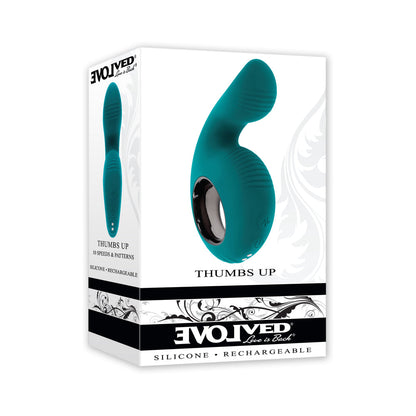 Evolved Thumbs Up Rechargeable Vibrator – Teal