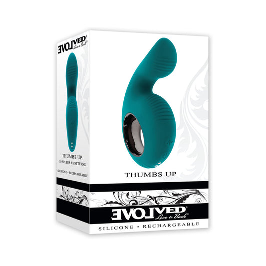 Evolved Thumbs Up Rechargeable Vibrator – Teal