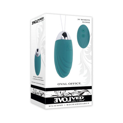 Evolved Oval Office Rechargeable Vibrating Egg – Teal