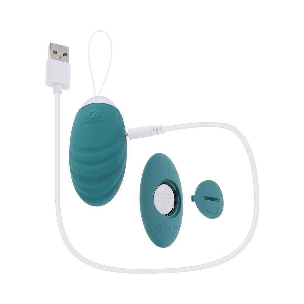 Evolved Oval Office Rechargeable Vibrating Egg – Teal