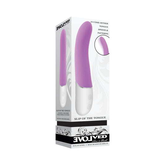 Evolved Slip of the Tongue Rechargeable Vibrator – Purple
