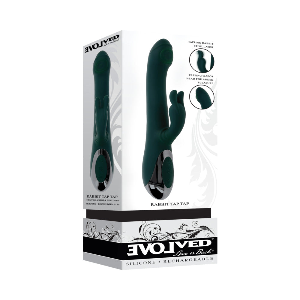 Evolved Rabbit Tap Tap Rechargeable Vibrating Dual Stimulator – Green