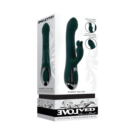 Evolved Rabbit Tap Tap Rechargeable Vibrating Dual Stimulator – Green