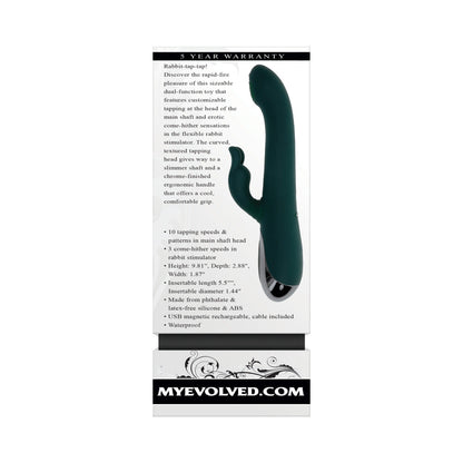 Evolved Rabbit Tap Tap Rechargeable Vibrating Dual Stimulator – Green