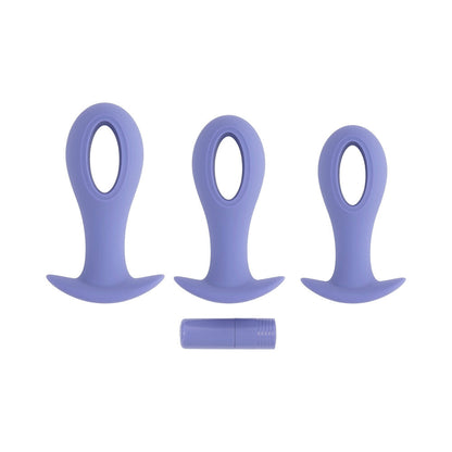 Evolved Hole Punch Plug Set Rechargeable Silicone Vibrators - Purple