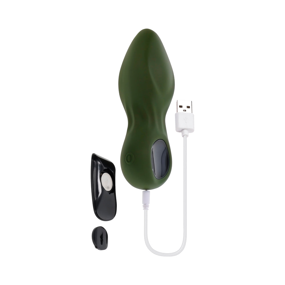 Gender X My Secret Garden Rechargeable Vibrating Anal Plug with Remote - Green
