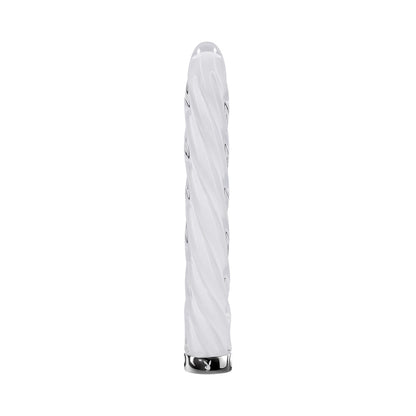Playboy In A Twist Rechargeable Glass Vibrator – White