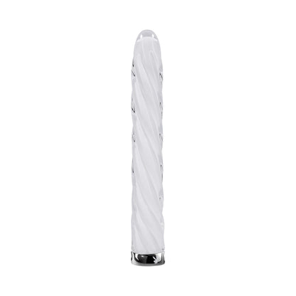 Playboy In A Twist Rechargeable Glass Vibrator – White