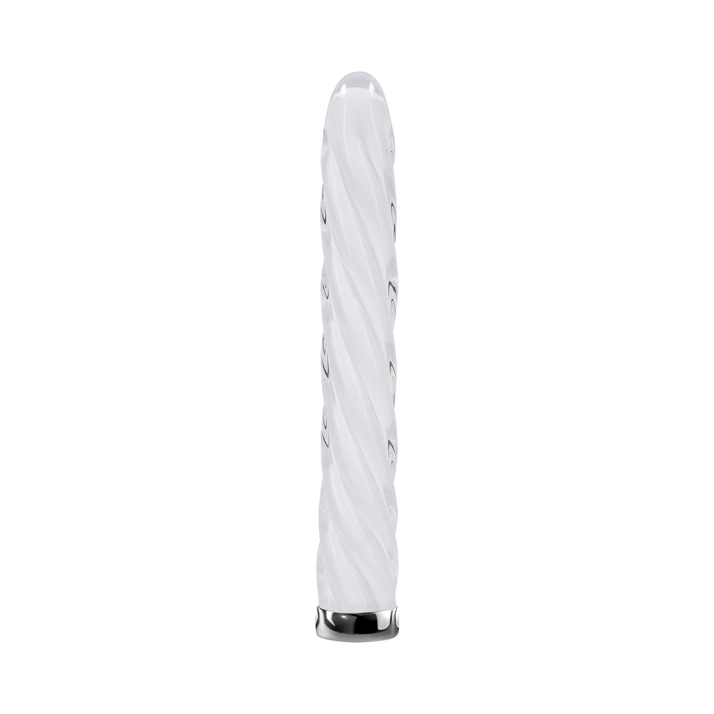 Playboy In A Twist Rechargeable Glass Vibrator – White