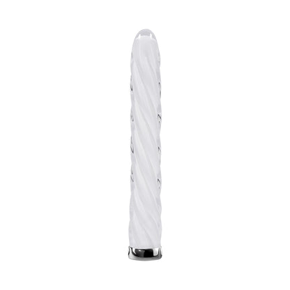 Playboy In A Twist Rechargeable Glass Vibrator – White