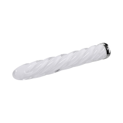 Playboy In A Twist Rechargeable Glass Vibrator – White
