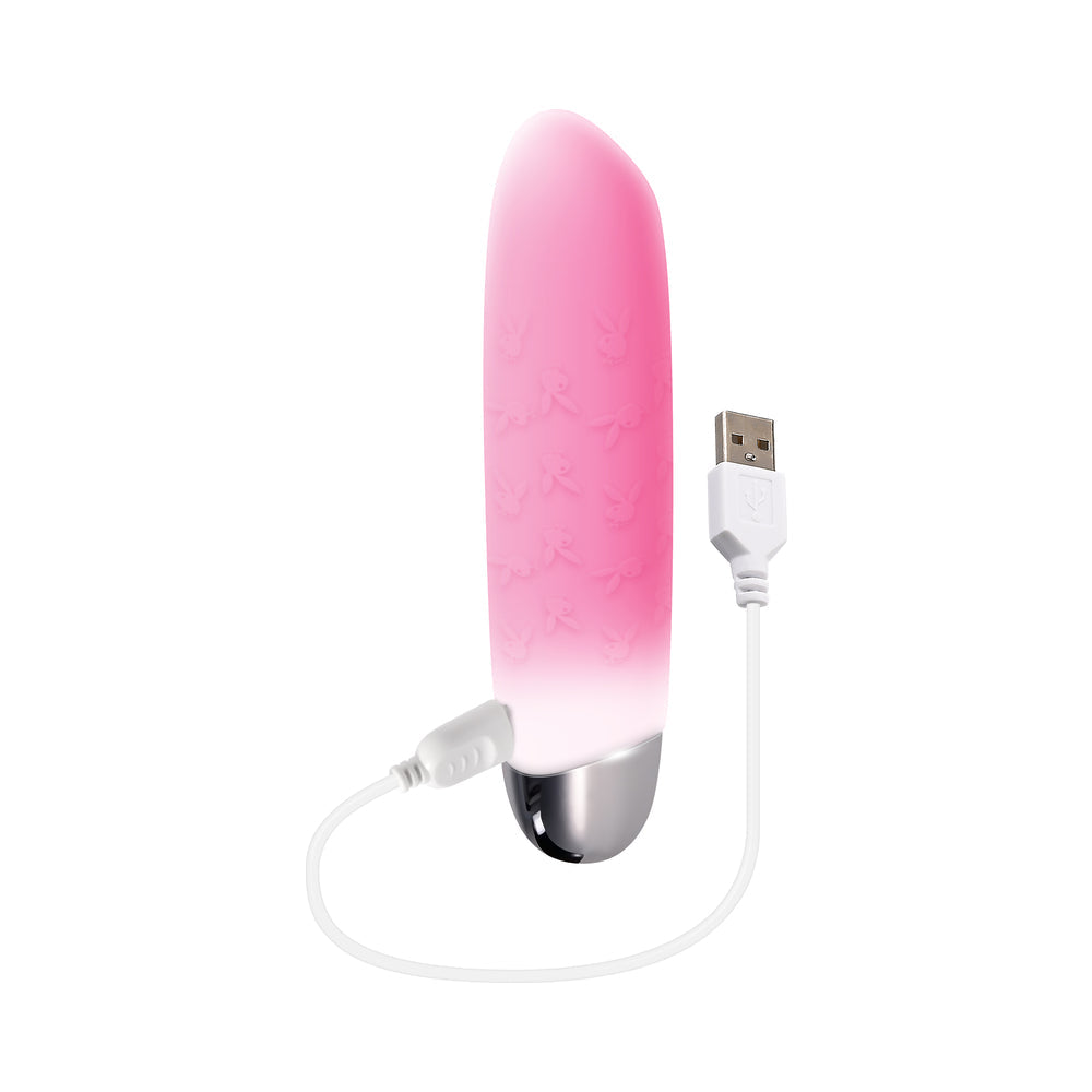 Playboy Bunnies On Parade Rechargeable Bullet Vibrator – Light Pink