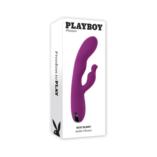 Playboy Busy Bunny Rechargeable Dual Stimulator Vibrator - Purple