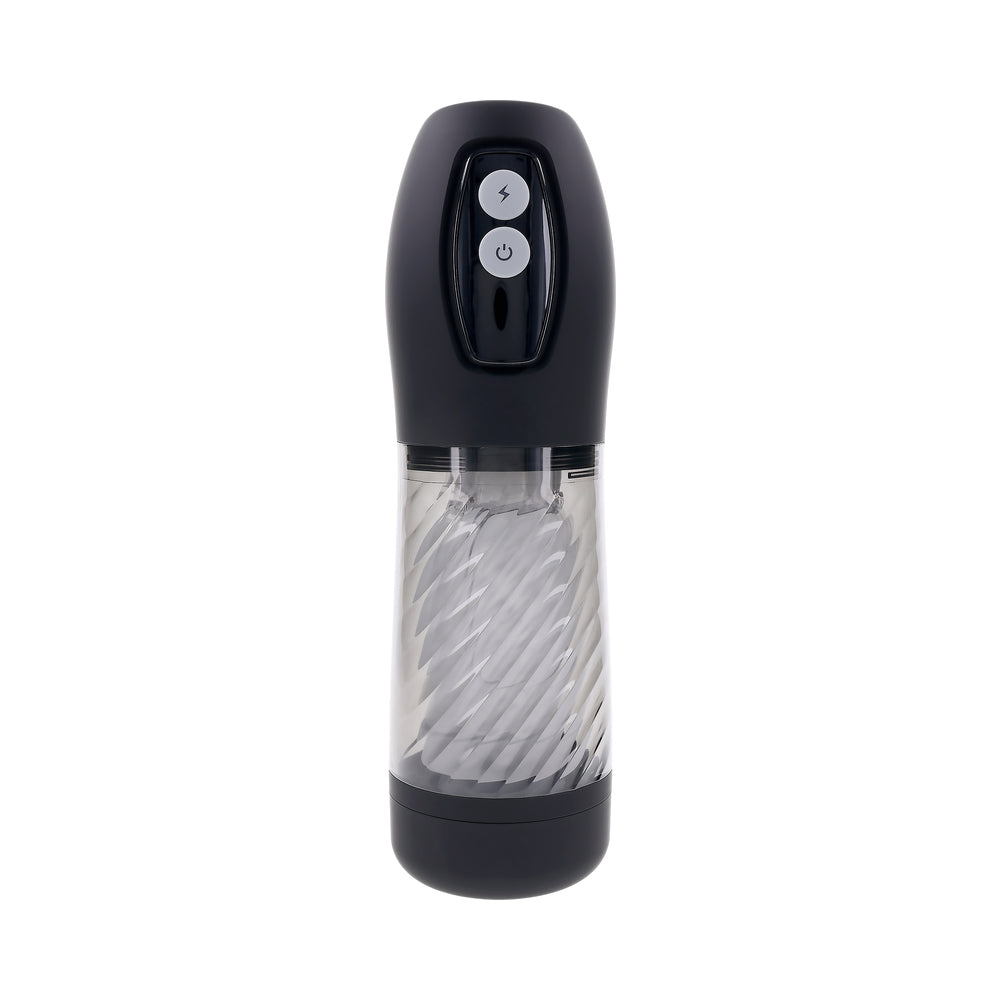 Playboy Whirlwind Rechargeable Thrusting and Spinning Stroker – Black