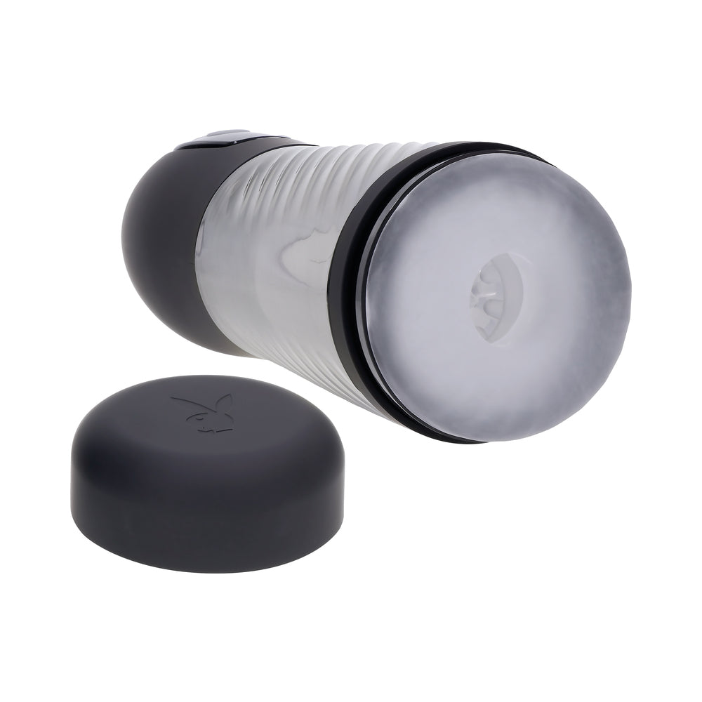 Playboy Whirlwind Rechargeable Thrusting and Spinning Stroker – Black