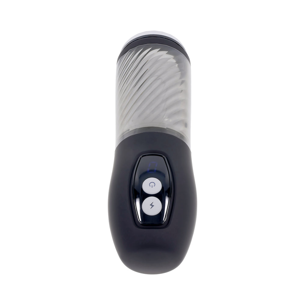Playboy Whirlwind Rechargeable Thrusting and Spinning Stroker – Black