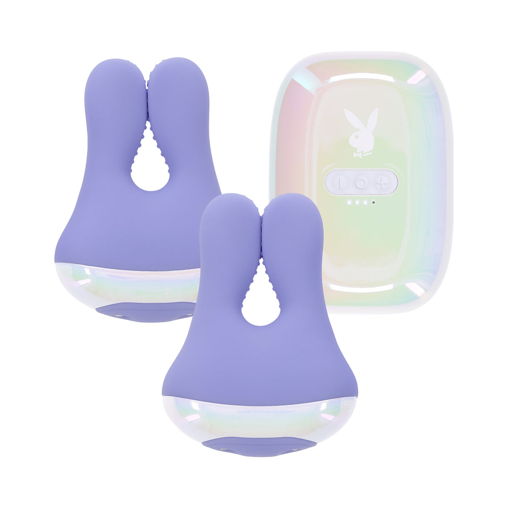 Playboy In A Pinch Vibrating Nipple Clamps – Periwinkle