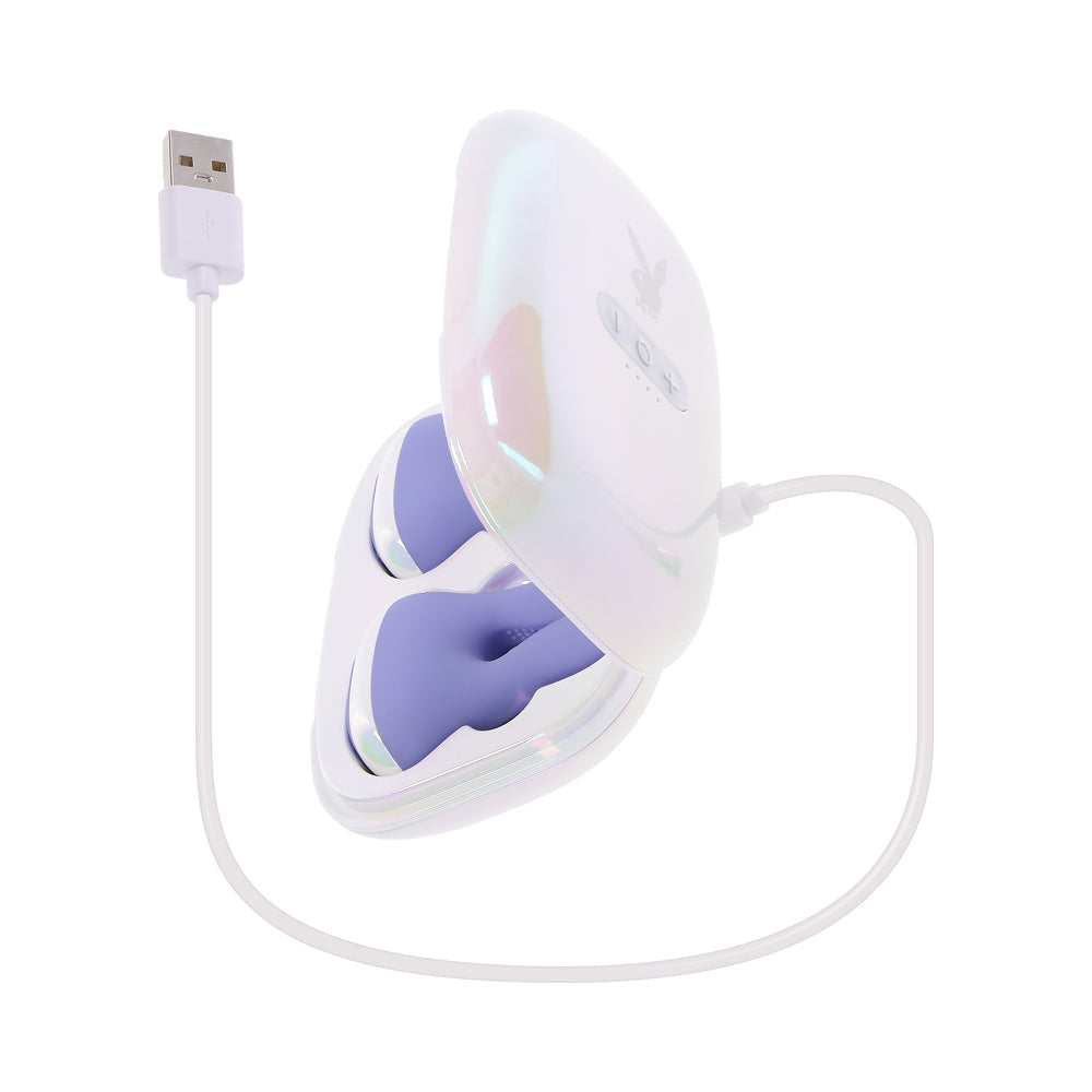 Playboy In A Pinch Vibrating Nipple Clamps – Periwinkle