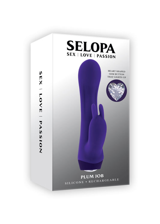Selopa Plum Job Rechargeable Vibrating Dual Stimulator - Purple