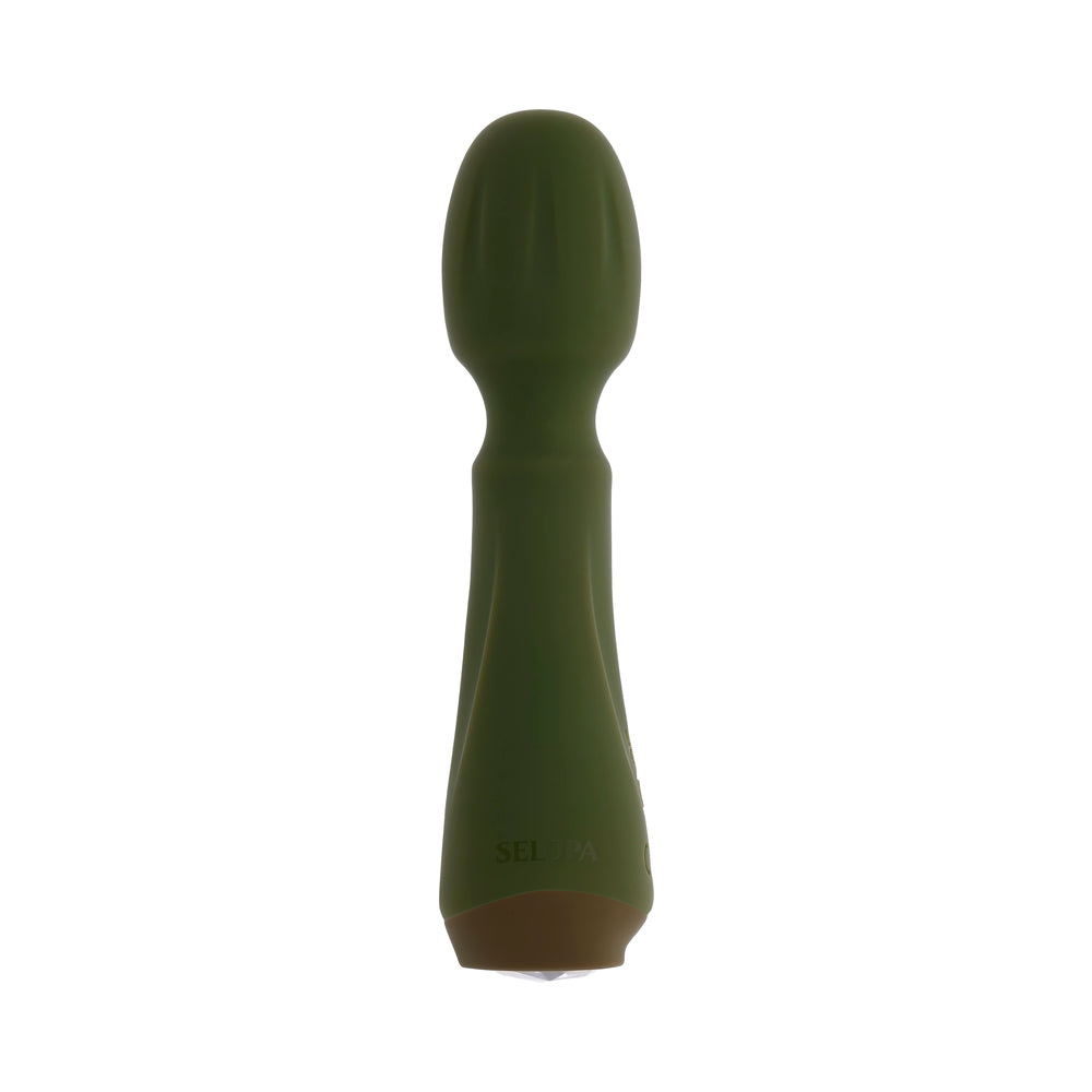 Selopa Heartfelt Rechargeable Mini Wand Vibrator – Green