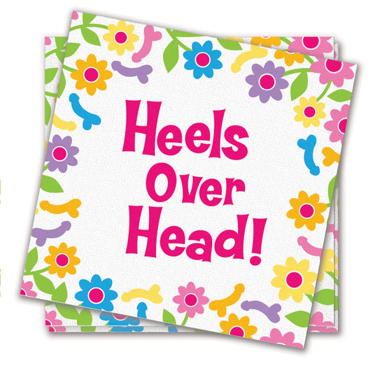 Little Genie Bachelorette Heels Over Head Floral Napkins - 8-Pack