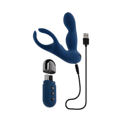 Zero Tolerance By All Means Rechargeable Prostate Vibrator with Remote – Blue