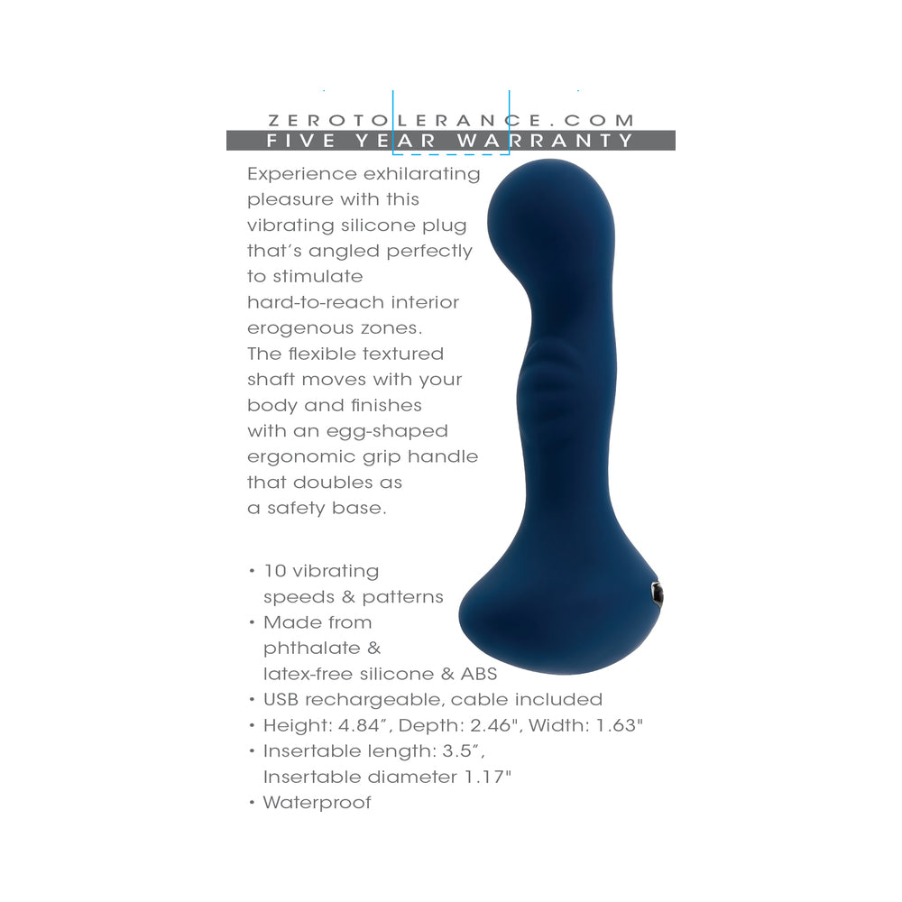 Zero Tolerance Blue Oasis Rechargeable Vibrating Prostate Vibrator - Blue