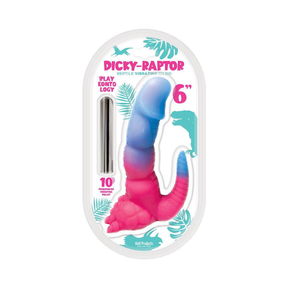 Hott Products Playeontology Series Dicky Raptor Vibrating Dildo - Multi-Speed - 6 in.