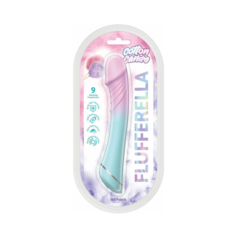Hott Products Cotton Candy Flufferella Silicone Vibrator – Multi-Color – 9 Frequencies