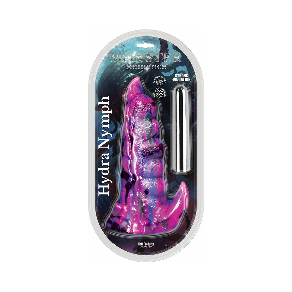 Monster Romance Hydra Nymph Silicone Dildo with Vibrating Bullet – Purple