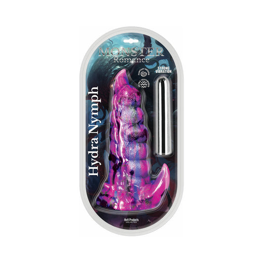 Monster Romance Hydra Nymph Silicone Dildo with Vibrating Bullet – Purple