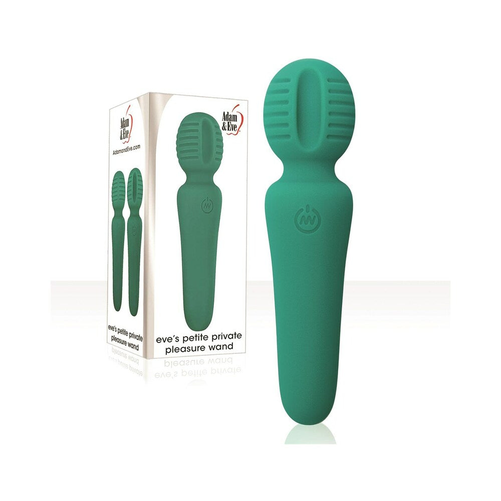 Adam & Eve Eve's Petite Private Pleasure Wand – Green – Rechargeable Silicone Clitoral Massager